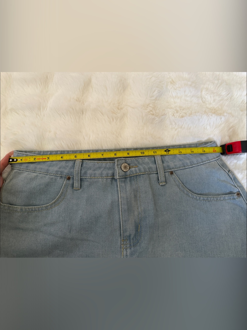 Light Wash Denim Mini Skirt - Picture 3 of 4